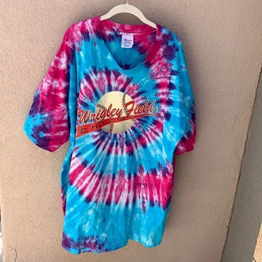 Wrigley Field Chicago Adult 50-52 XXL  Tie Die T
